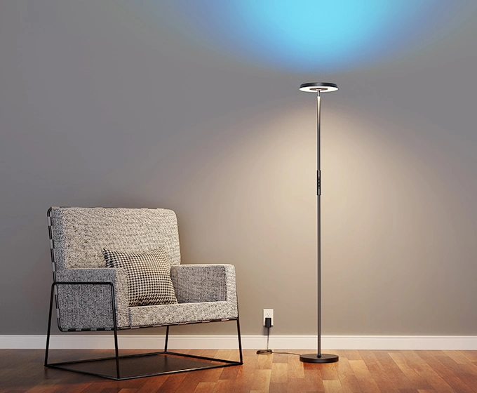 round floor lamp with direct indirect lighting4